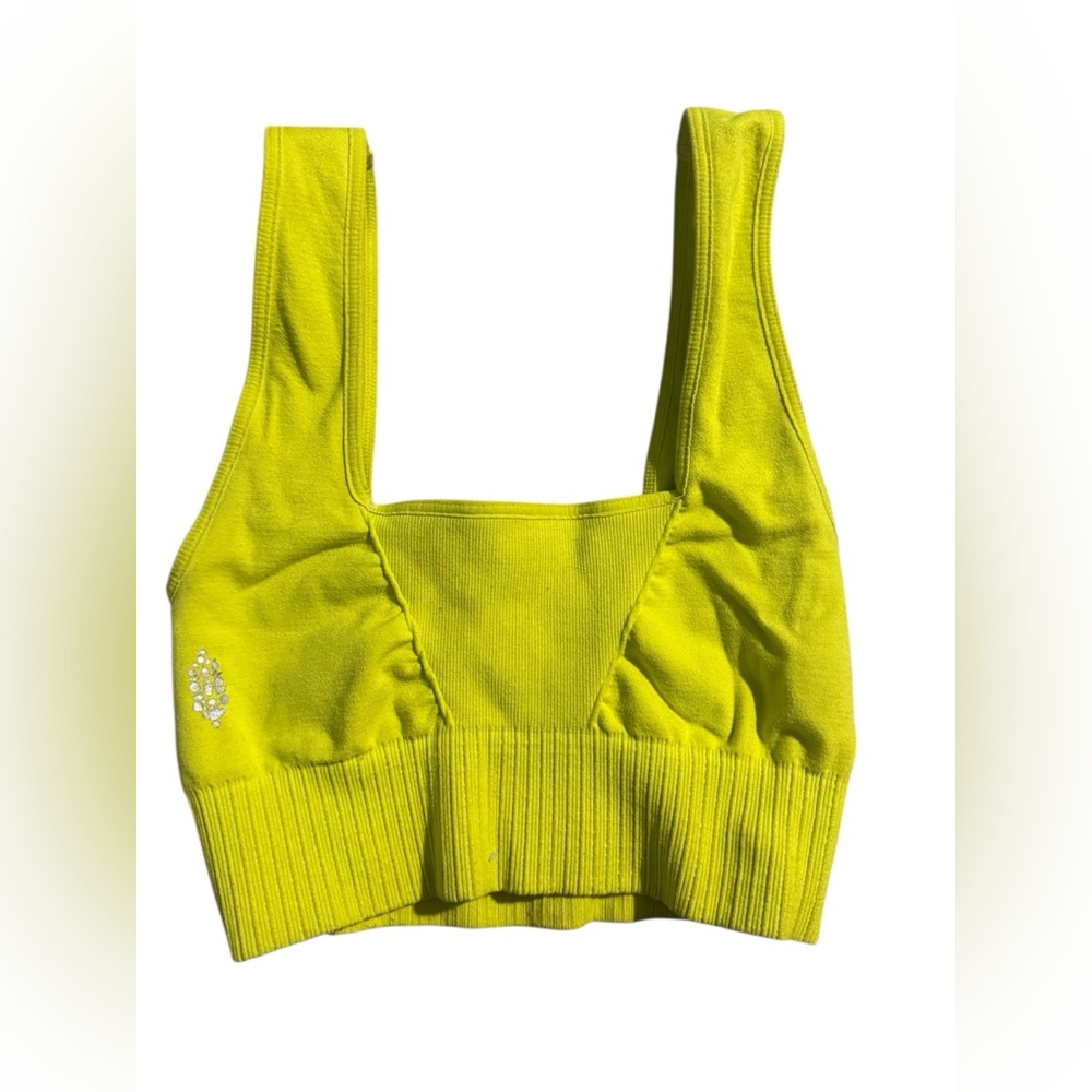 Free People Movement Women's Lime Green Sports Bra - Picture 3 of 4